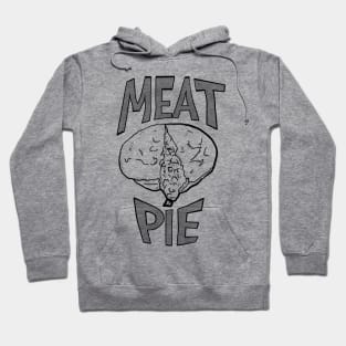 Meat pie - black and white - line work - graphic text Hoodie